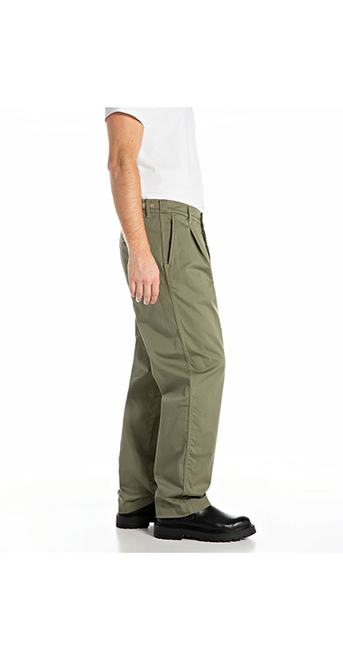 リラックスレギュラーフィットコットンツイルパンツ｜REPLAY リプレイ